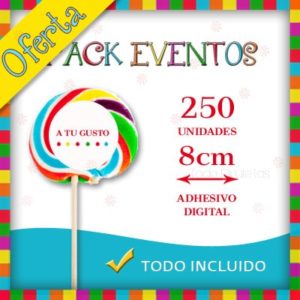 Pack Eventos - Piruletas Multicolor Redondas Medianas