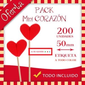 Pack San Valentín - Piruletas Mini Corazón Personalizadas